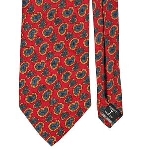 Robert Talbott Best of Class‎ Red Paisley Silk Necktie Mens Accessory Academia